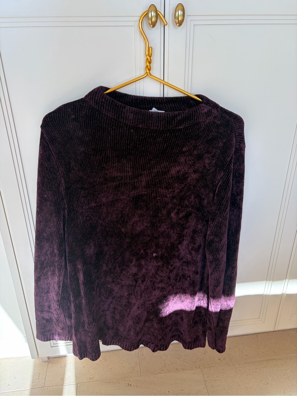 CP Shades Plush Ribbed Crewneck Sweater - Plum
